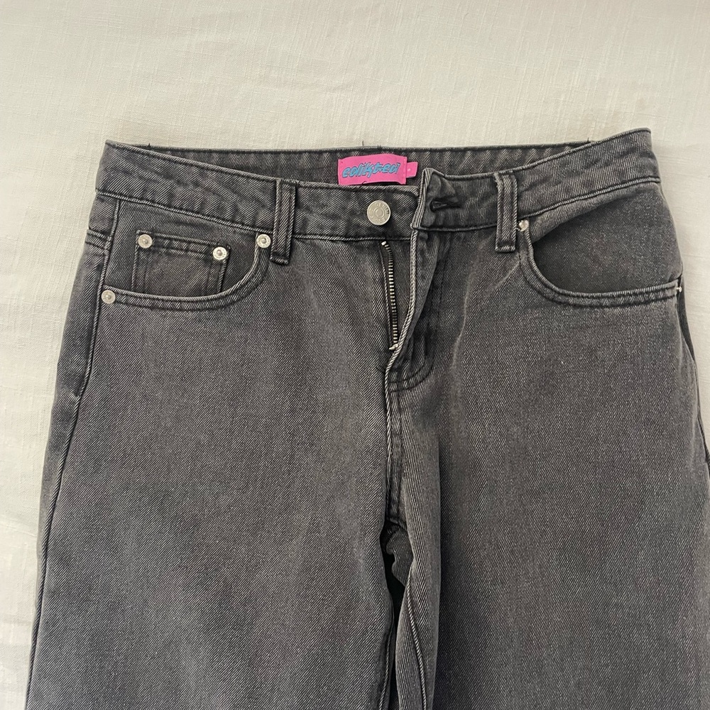 Edikted black Raelynn washed low rise jeans